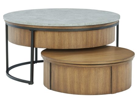 Fridley - Gray   Brown   Black - Nesting Cocktail Tables (Set of 2) For Cheap