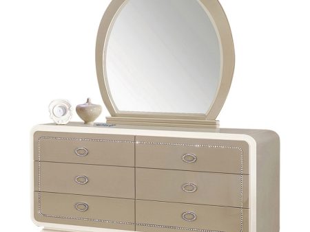 Allendale - Mirror - Ivory & Latte High Gloss For Discount