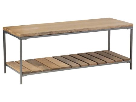 Gerbera - Wood Accent Bench With Shelf - Natural And Gunmetal Online Sale