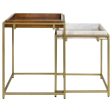 Bolden - 2 Piece Wood And Marble Top Nesting Table Set - Gold For Cheap