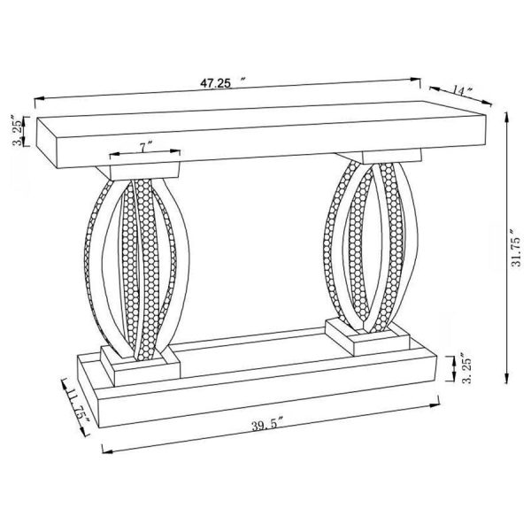 Amalia - Mirrored Acrylic Entryway Sofa Console Table - Silver Online now