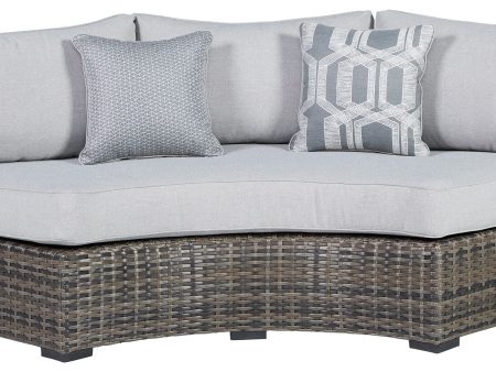 Harbor Court - Gray - Curved Loveseat with Cushion For Discount