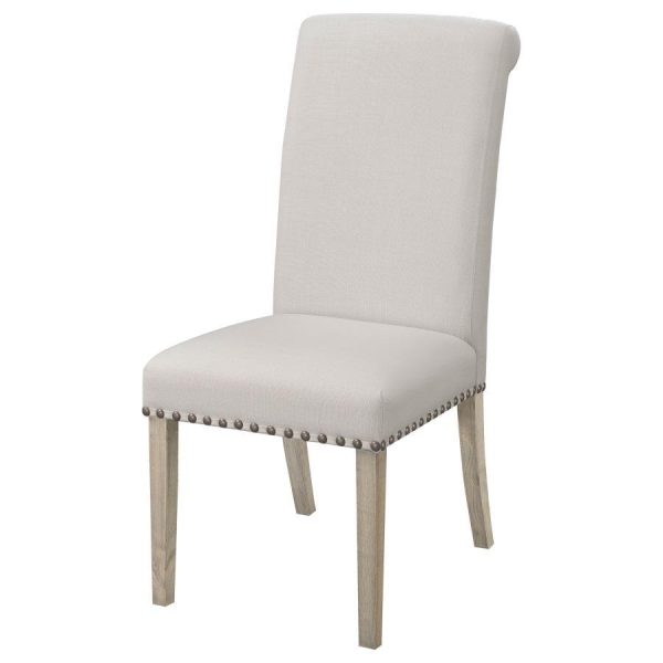 Salem - Fabric Upholstered Dining Side Chair (Set of 2) - Beige For Sale