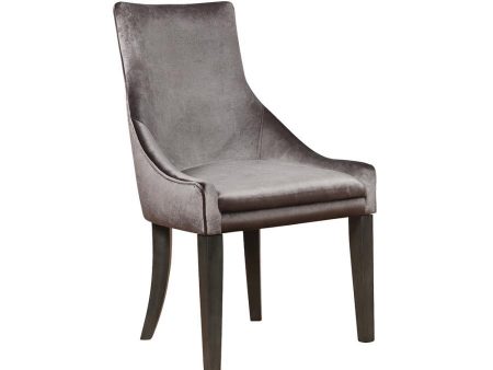 Phelps - Velvet Upholstered Dining Side Chair (Set of 2) - Gray Discount