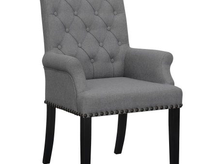 Alana - Fabric Upholstered Dining Arm Chair - Gray For Discount