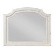 Jaqueline - Mirror - Light Gray Linen & Antique White Finish For Sale