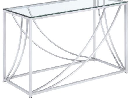 Lille - Glass Top Entryway Sofa Console Table Accents - Chrome Online Sale