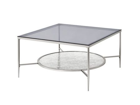 Adelrik - Coffee Table - Glass & Chrome Finish For Sale