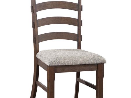 Pascaline - Side Chair (Set of 2) - Gray Fabric, Rustic Brown & Oak Finish Supply