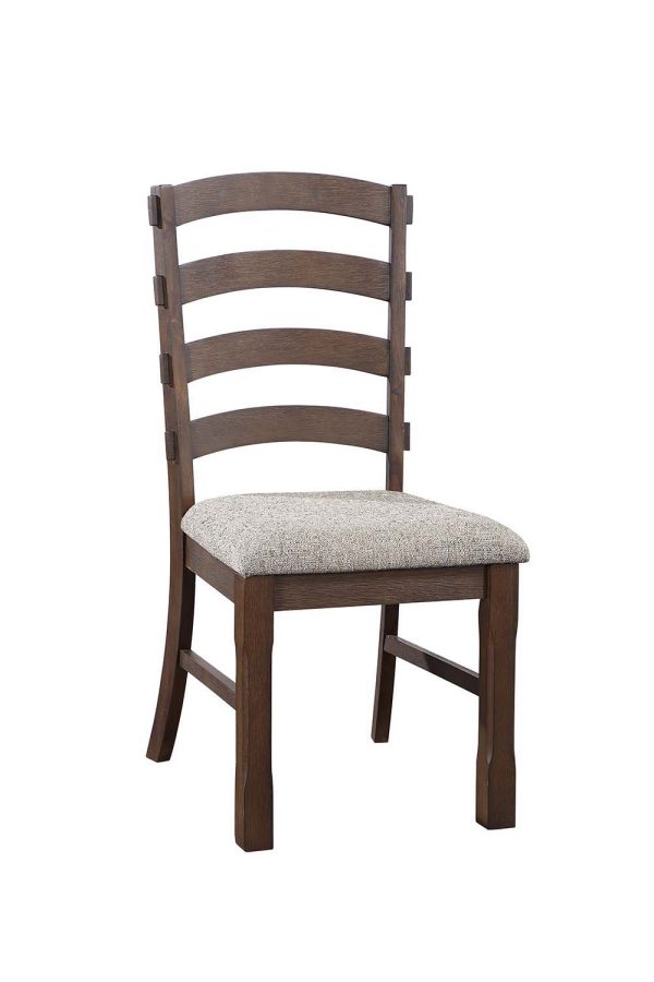 Pascaline - Side Chair (Set of 2) - Gray Fabric, Rustic Brown & Oak Finish Supply