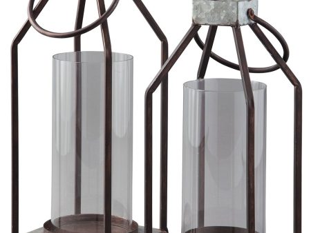 Diedrick - Gray   Black - Lantern Set (Set of 2) Online