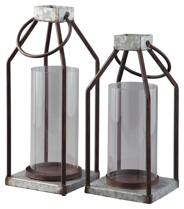 Diedrick - Gray   Black - Lantern Set (Set of 2) Online