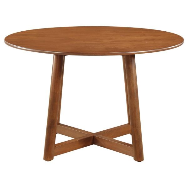 Dinah - 5 Piece Round Solid Wood Dining Set - Walnut Online Hot Sale