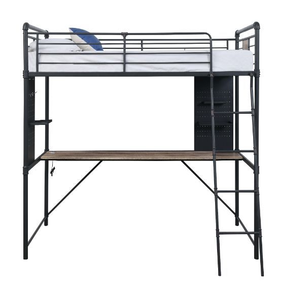 Cordelia - Twin Loft Bed - Antique Oak, Sandy Black & Dark Bronze Hand-Brushed Finish - 78  Sale