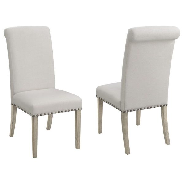 Salem - Fabric Upholstered Dining Side Chair (Set of 2) - Beige For Sale