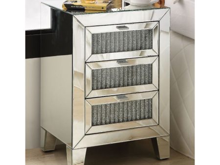 Caesia - Accent Table - Mirrored & Faux Diamonds Supply