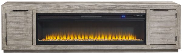 Naydell - Gray - 92  TV Stand with Wide Fireplace Insert Fashion