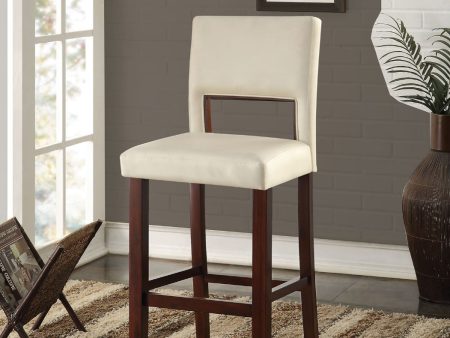 Reiko - Bar Chair - White PU & Espresso Discount