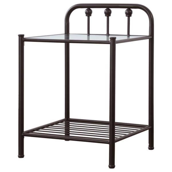 Livingston - Metal 1-Shelf Nightstand - Dark Bronze Supply