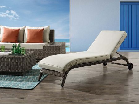 Salena - Patio Lounge Chair - Beige Fabric & Gray Finish - 13  Sale