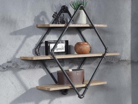 Brantley - Wall Shelf - Oak & Sandy Black Finish - 31  For Sale