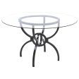 Aviano - 5 Piece Round Glass Top Dining Table Set - Gunmetal Hot on Sale