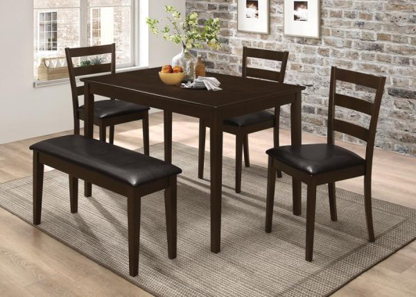 Guillen - 5 Piece Rectangular Dining Table Set - Cappuccino Sale