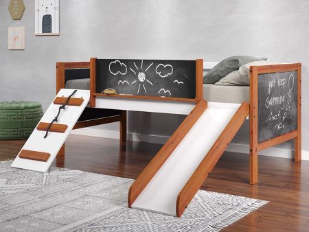 Aurea - Twin Loft Bed - Cherry Oak & White Finish Sale