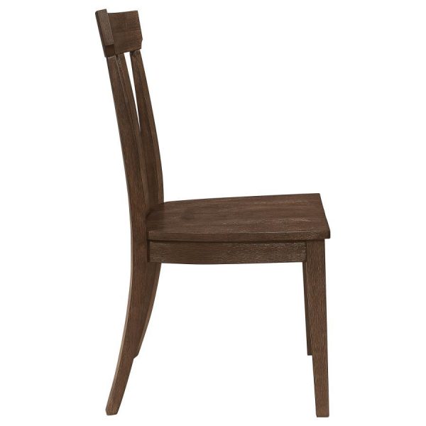 Reynolds - Slat Back Dining Side Chair (Set of 2) - Brown Oak For Discount