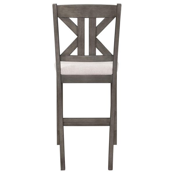 Athens - Wood Counter Chair With Cushion (Set of 2) - Barn Gray For Sale