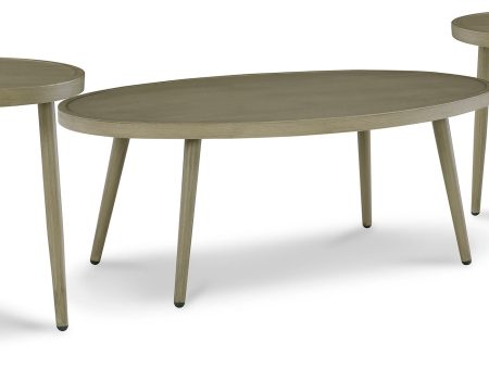 Swiss Valley - Beige -  Outdoor Coffee Table With 2 End Tables For Cheap