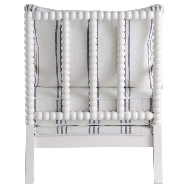 Blanchett - Upholstered Bobbin Accent Chair - White And Navy Online Sale