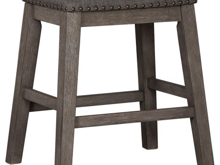 Caitbrook - Gray - Upholstered Stool (Set of 2) on Sale