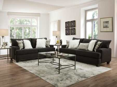 Endurance - Charcoal Grey - 2pc Sofa & Love seat Collection For Sale