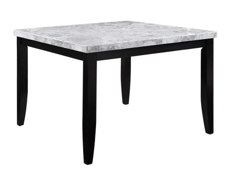 Hussein - Counter Height Table With Marble Top - Marble & Black Finish For Sale