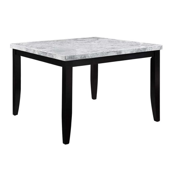 Hussein - Counter Height Table With Marble Top - Marble & Black Finish For Sale