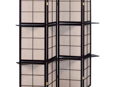 Iggy - 4-Panel Room Divider Folding Shoji Screen - Cappuccino on Sale