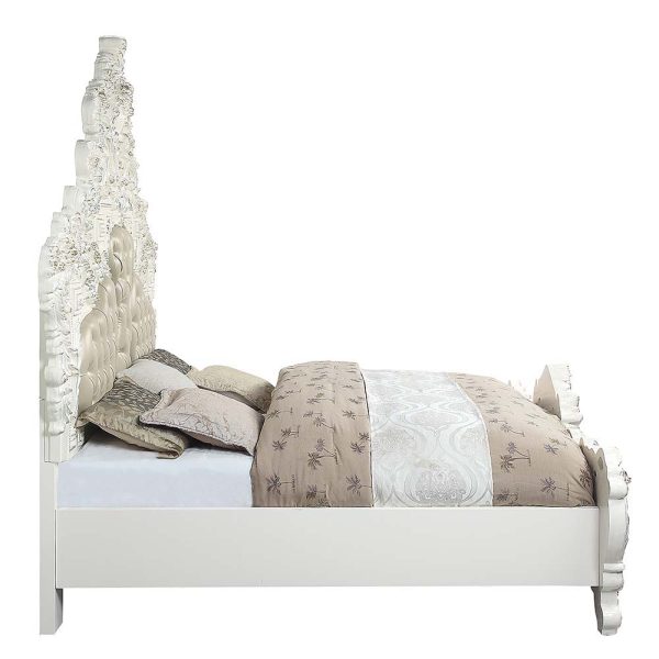 Vanaheim - Eastern King Bed - Beige PU & Antique White Finish Supply