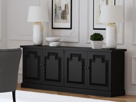 Florence - 4 Door Dining Sideboard Buffet - Distressed Black Online