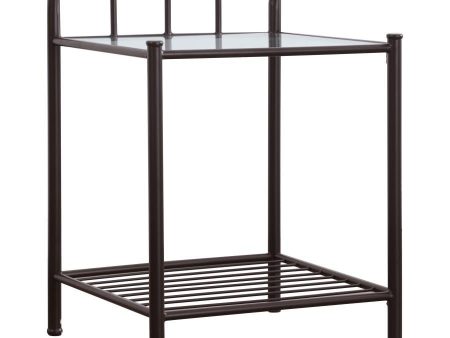 Livingston - Metal 1-Shelf Nightstand - Dark Bronze Supply