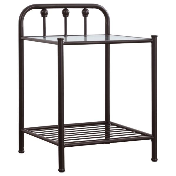 Livingston - Metal 1-Shelf Nightstand - Dark Bronze Supply