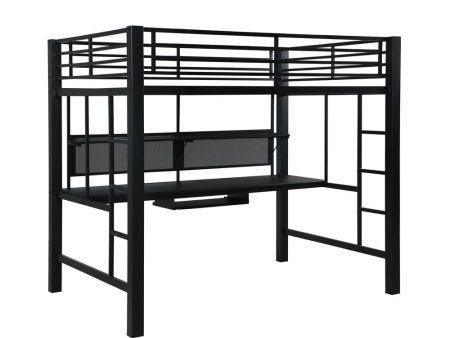 Avalon - Full Workstation Loft Bed - Black For Cheap