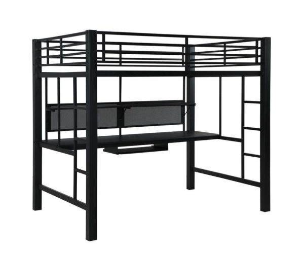 Avalon - Full Workstation Loft Bed - Black For Cheap