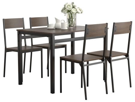 Lana - 5 Piece Rectangular Dining Set - Dark Brown And Black For Sale