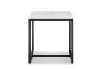 Torin - Rectangular End Table - White Marble And Matte Black Hot on Sale