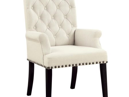 Alana - Fabric Upholstered Dining Arm Chair - Beige Discount