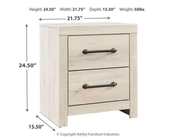 Cambeck - Whitewash - Two Drawer Night Stand Online now