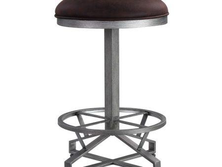 Evangeline - Stool (Set of 2) - Rustic Brown Fabric & Black Finish For Discount