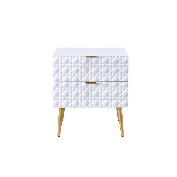 Maisey II - Nightstand - White & Gold on Sale