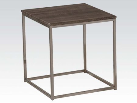 Cecil - End Table - Walnut & Brushed Nickel on Sale